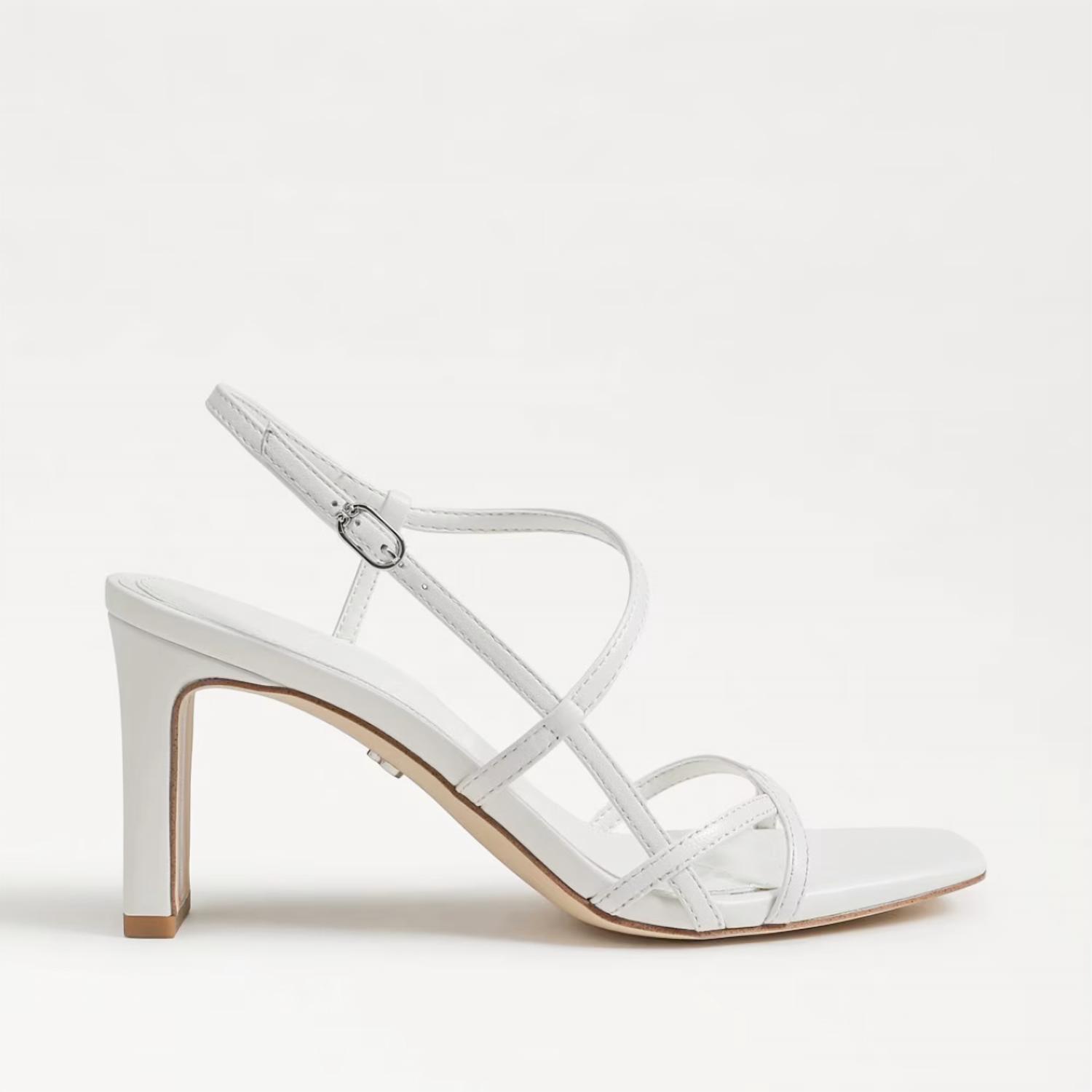 New Sam Edelman Women's Elissa Strappy Heel Sandal In Bright White